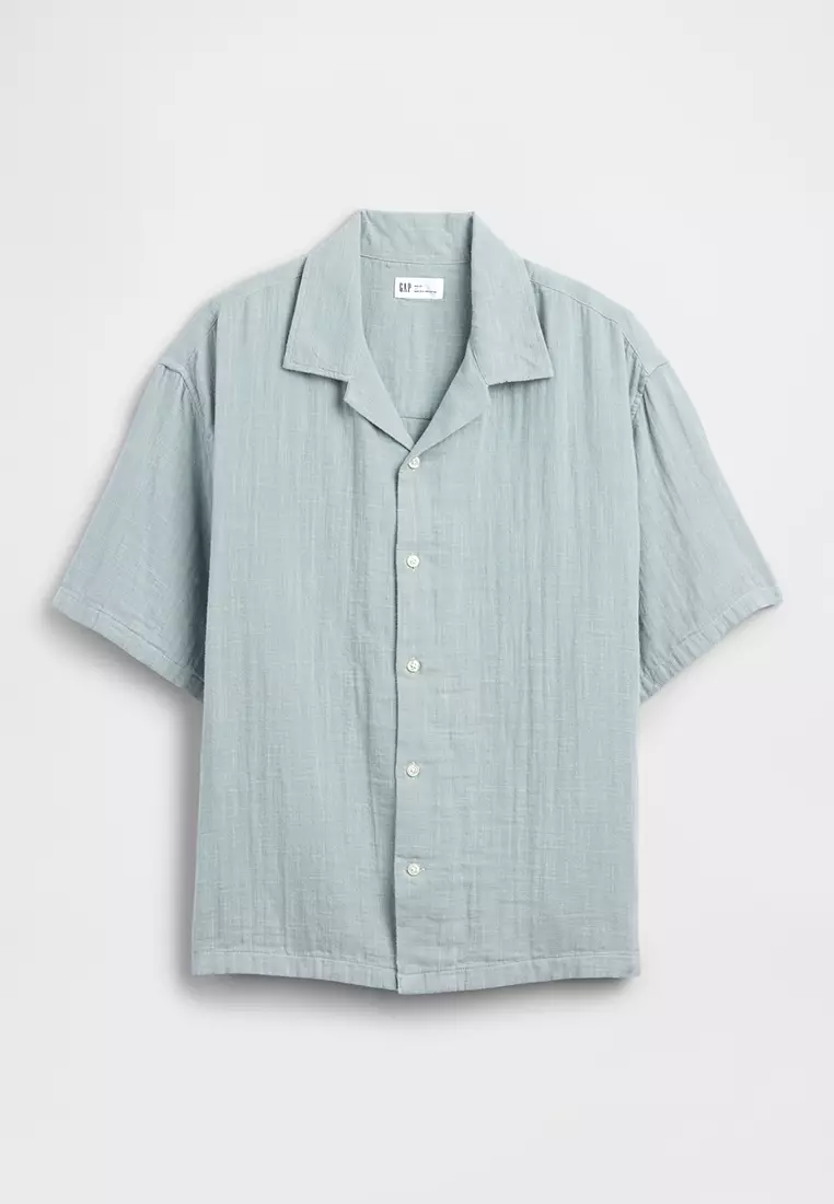 Short Sleeve Boxy Gauze Shirt