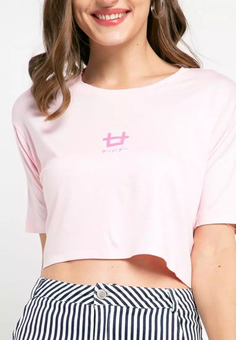 LTD31 thirdday crop top cl logo light pink