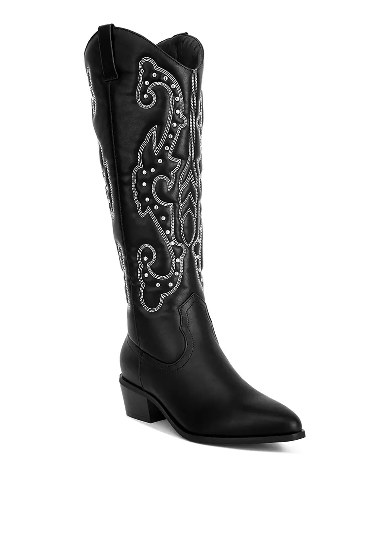 White and clearance black cowboy boots