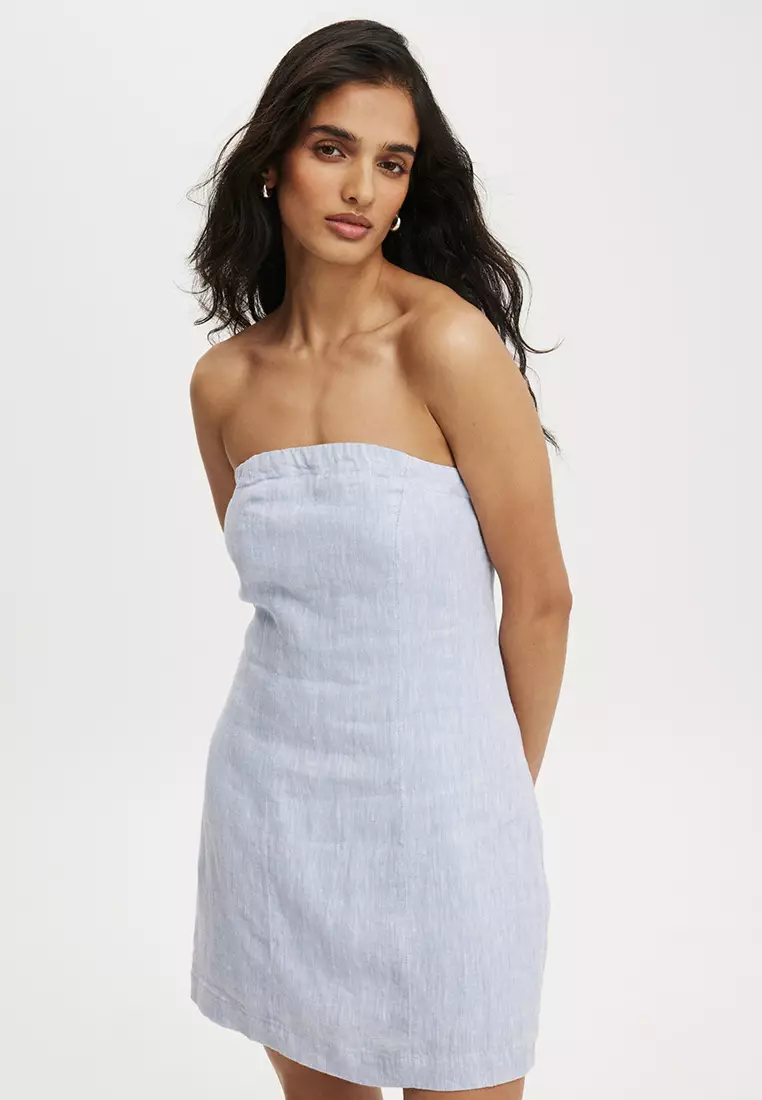 Elle Linen Tube Mini Dress