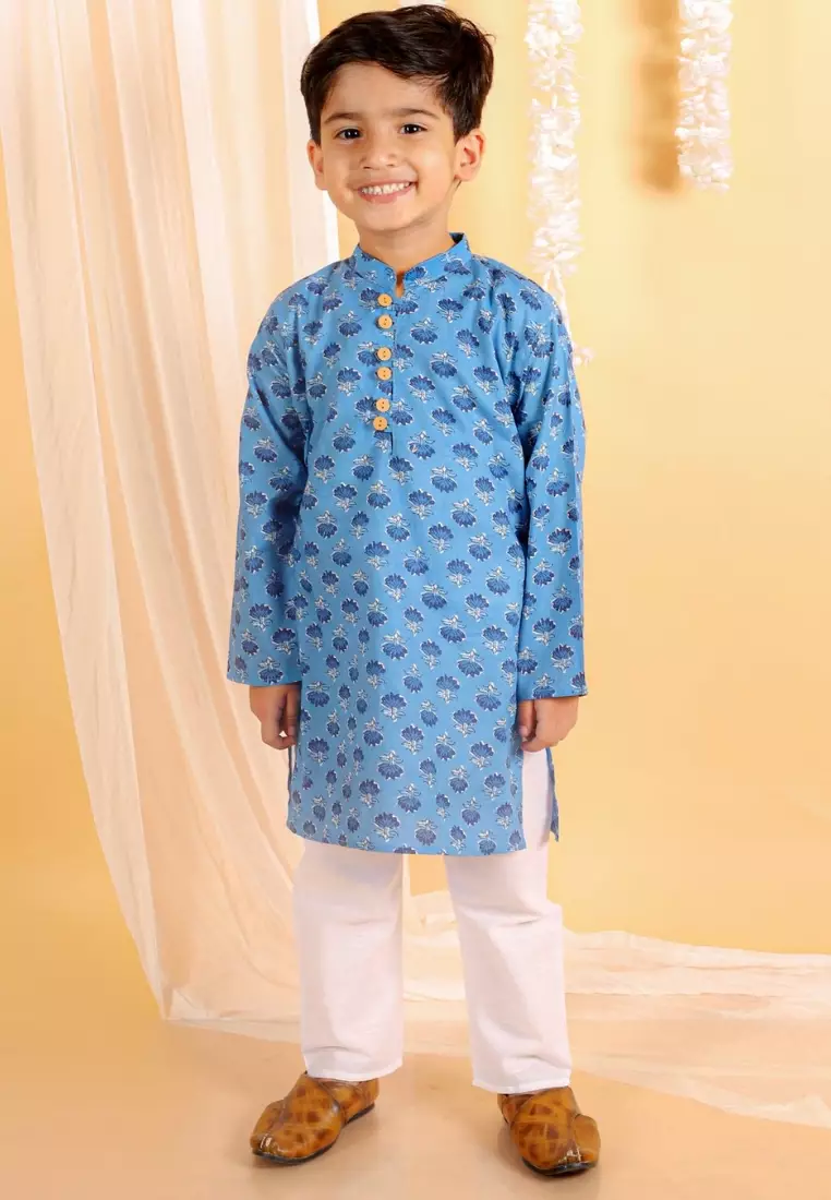 True Blue Boys Kurta Pajama Set