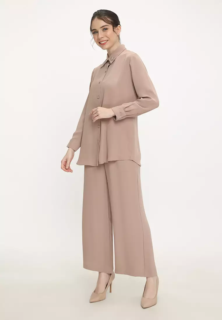 Kulot Panjang Polos Cream Mocca  By Brilliant Girl Warna CREAM