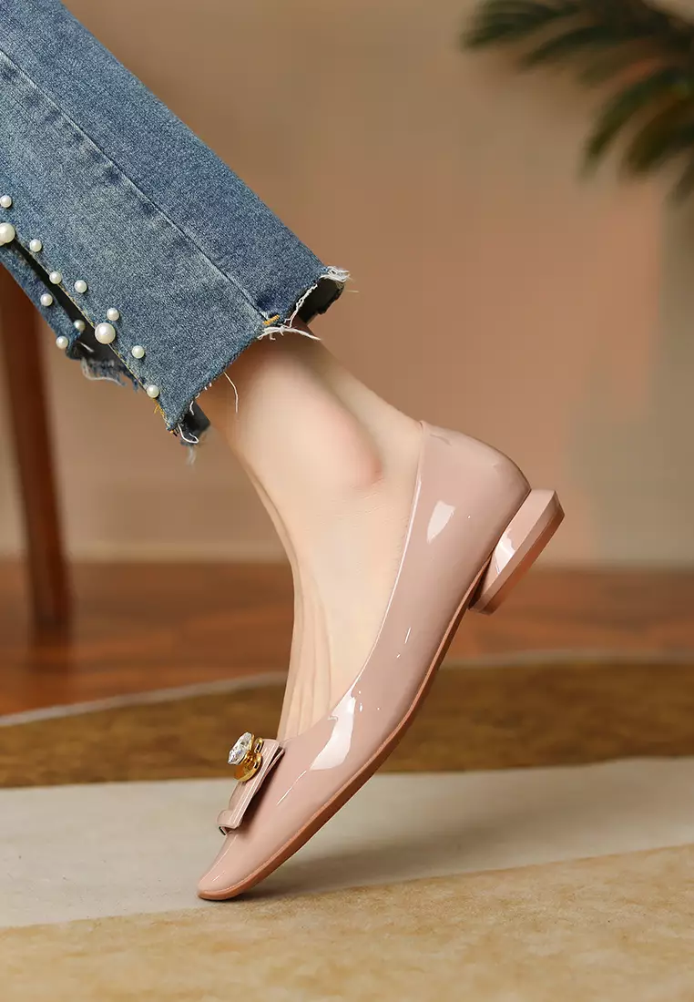 Square Rhinestone Flat Shoes XJ7318-20