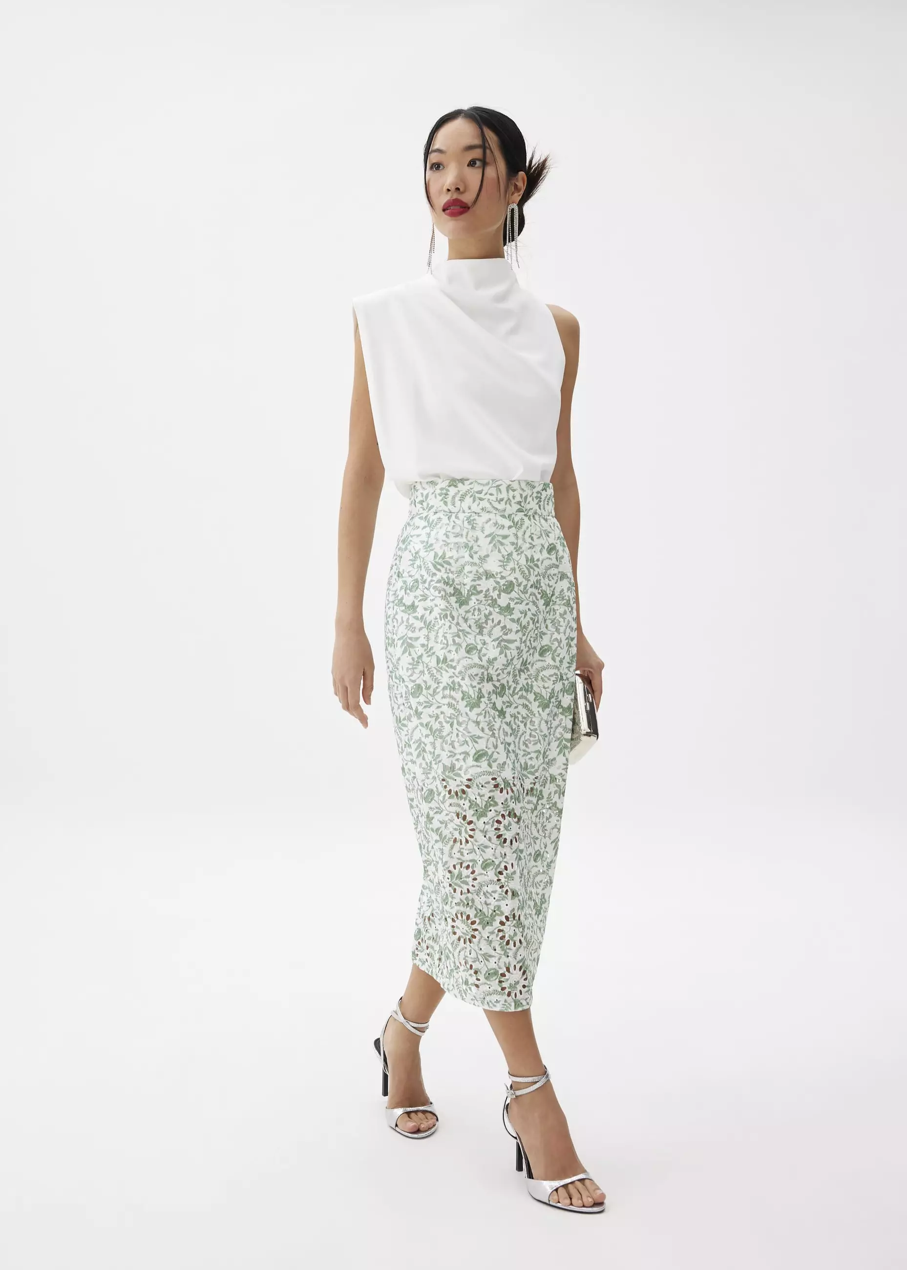 Rok Wanita - Broderie Pencil Midaxi Skirt