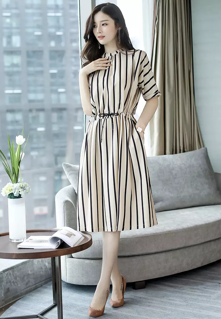 Striped skirt korean cheap