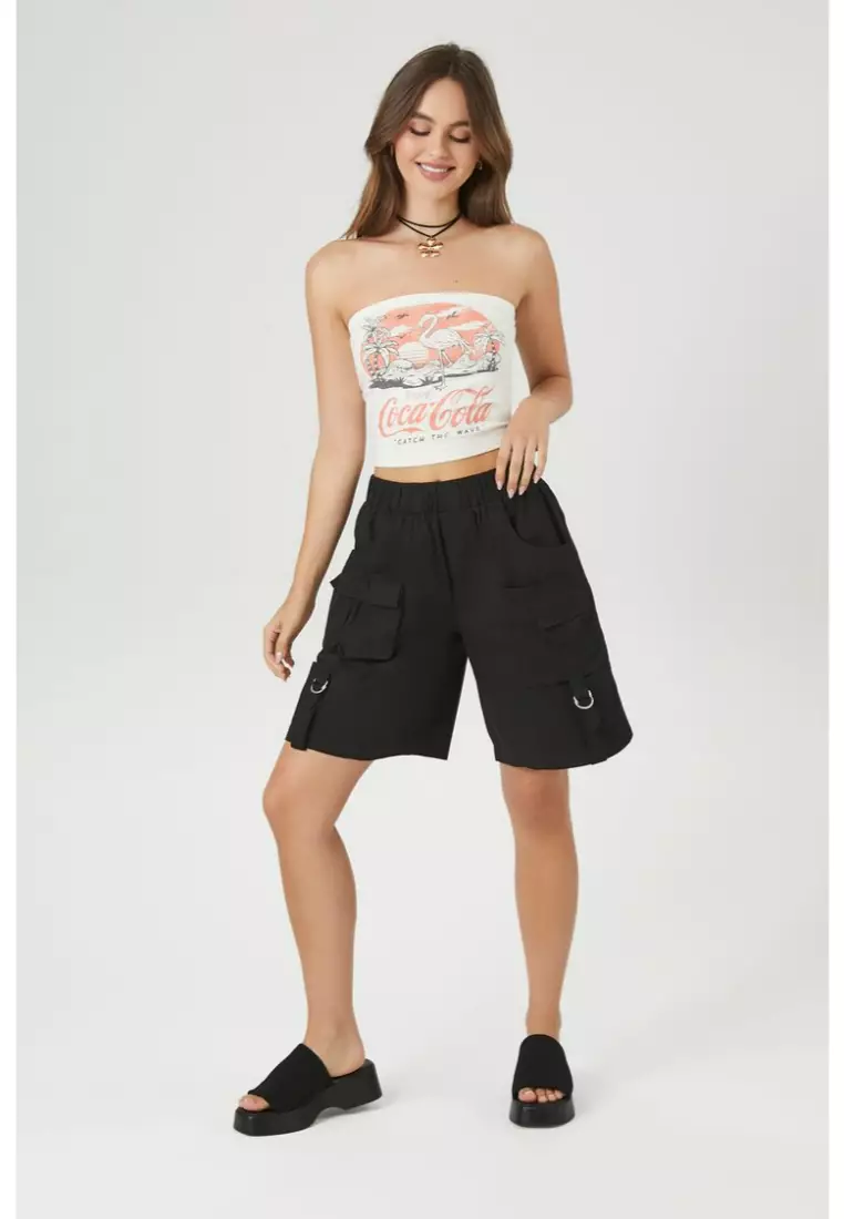 Coca cola shorts forever 21 top