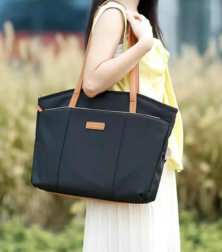 Tas ToteBag Kantor Jinjing Laptop Selempang Shoulder Bag kerja Wanita BANGE BG6803 14 Inch - Black