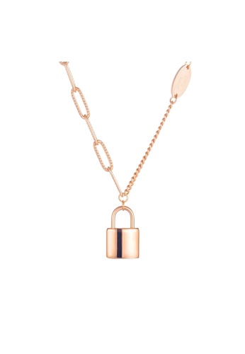 Air Jewellery gold Luxurious Georgia Lock Necklace In Rose Gold 1D1A0AC97F65D8GS_1