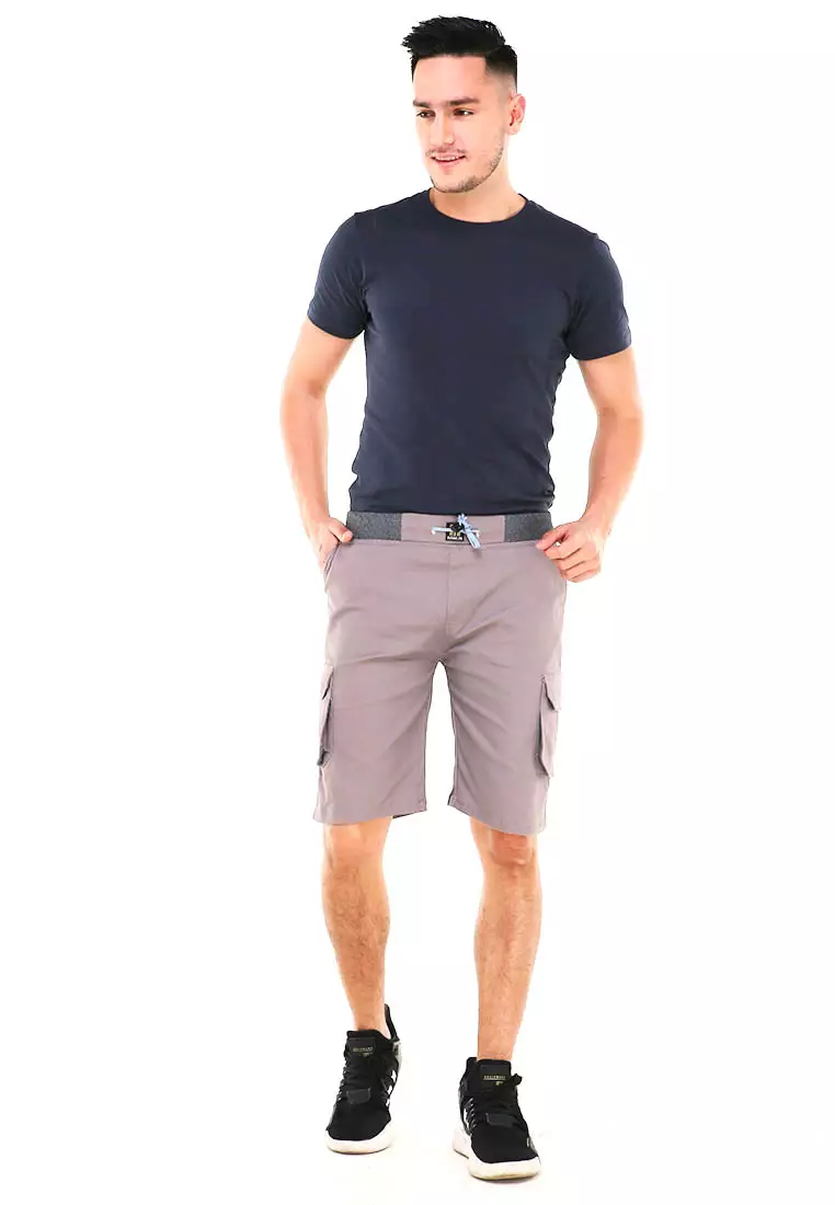 Rishham Celana Pendek Cargo Pria Button Pockets Sporty Short Pants Material Cotton ORIGINAL