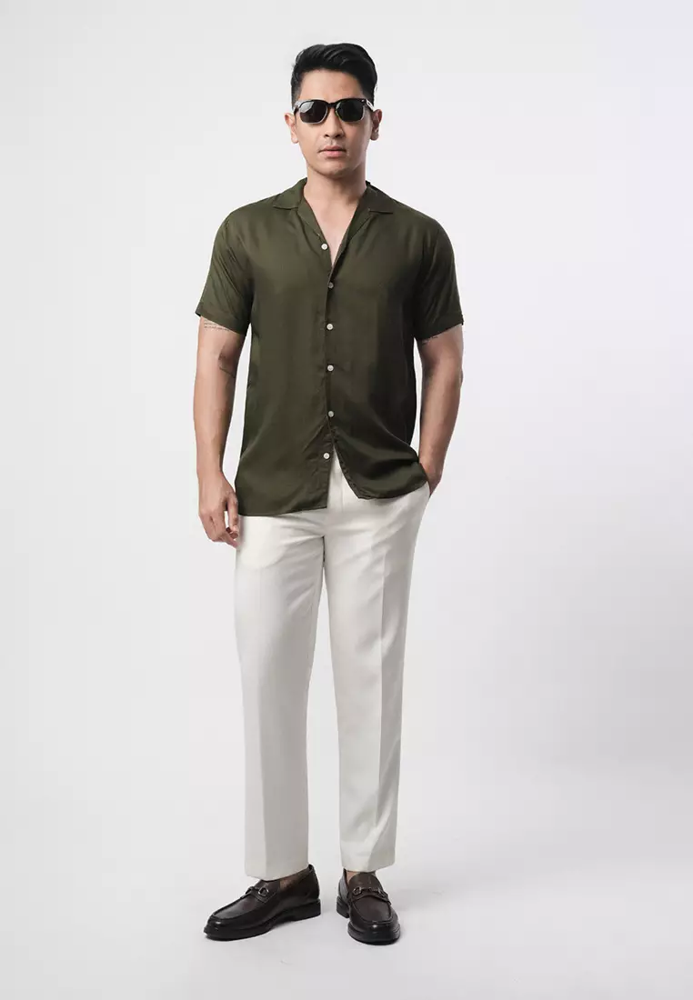 Cuban Dark Green Casual Shirt