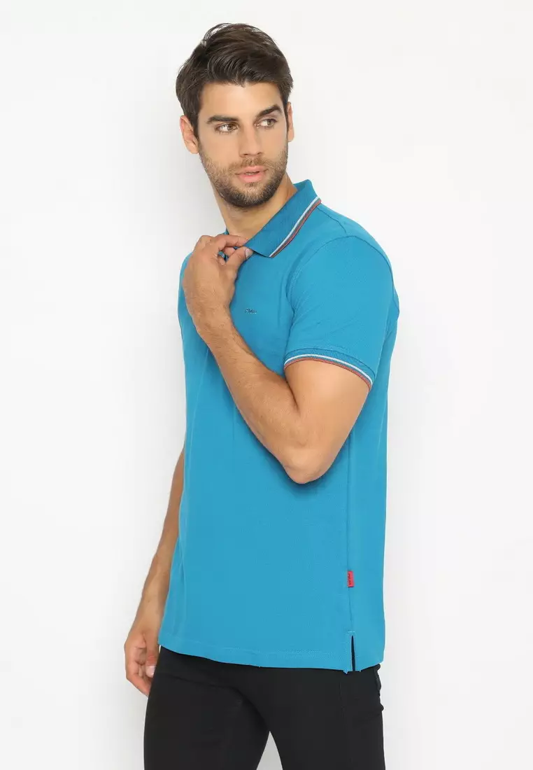 POLICE Polo Shirt Krah Stripes Pria 207200161