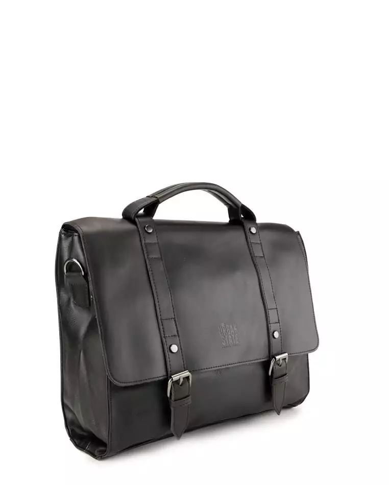 Distressed Leather Compact Office Bag