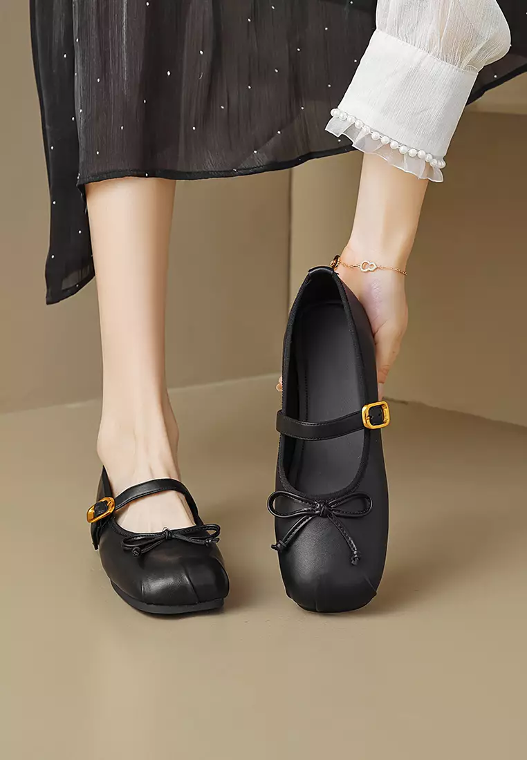 Bow Round toe Strap Flat Shoes WW222-6