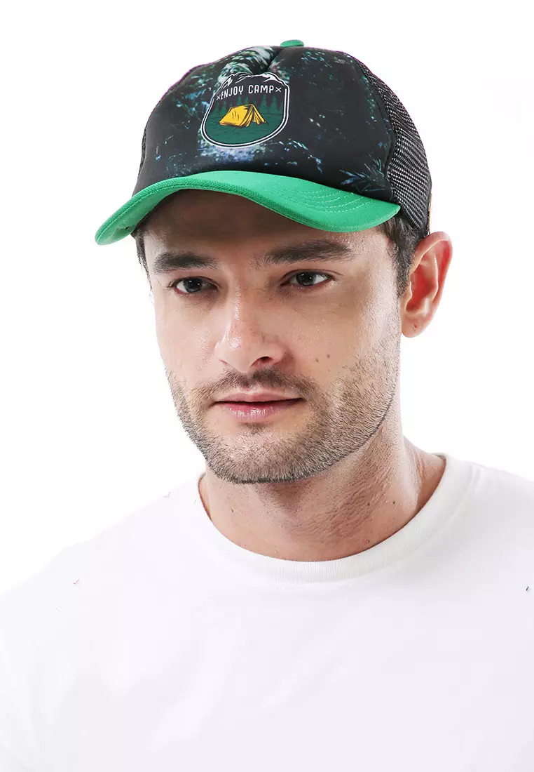 Jahari Topi Baseball Pria Wanita Adjustable Strap Trucker Caps Desain Jaring Pecinta Alam Material Polyester ORIGINAL - Green