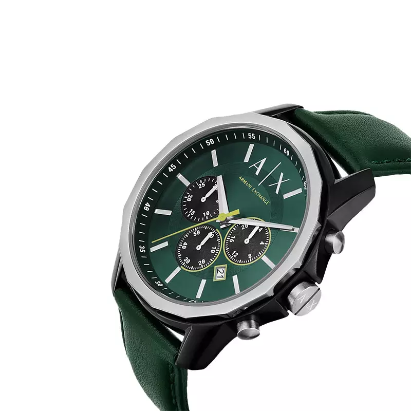 Jual Armani Pria AX1741 2024 Leather Chronograph ZALORA | Green Men Strap Dial Original Tangan Indonesia Jam Exchange ® Green Exchange Armani