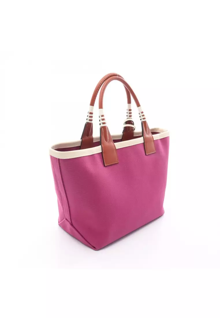 Pre-Loved Hermès Steeple 25 rose purple Cuible Handbag tote bag toile military Veau Swift Pink purple Brown U stamp