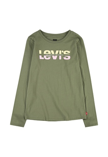 Levi's green Levi's Girl's Graphic Print Long Sleeves Tee - Loden Green 7B291KAC751A0CGS_1