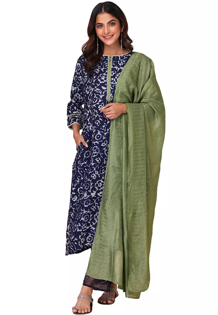 W green hot sale printed kurta