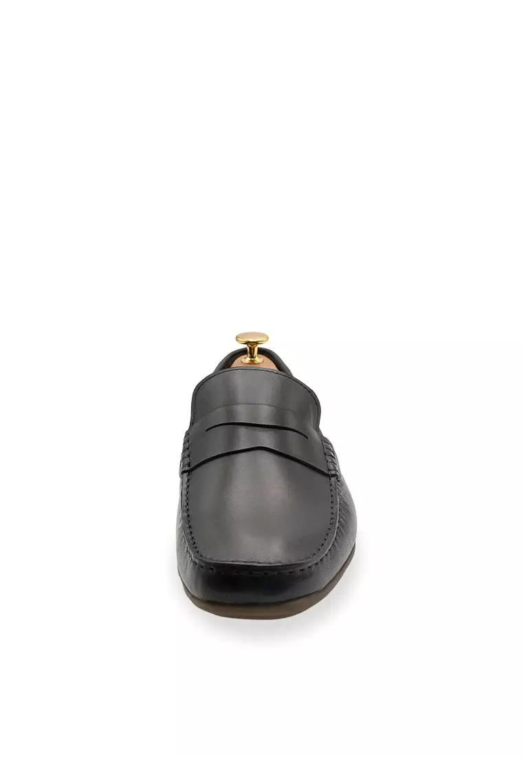 Gregores Black Penny Moccasins