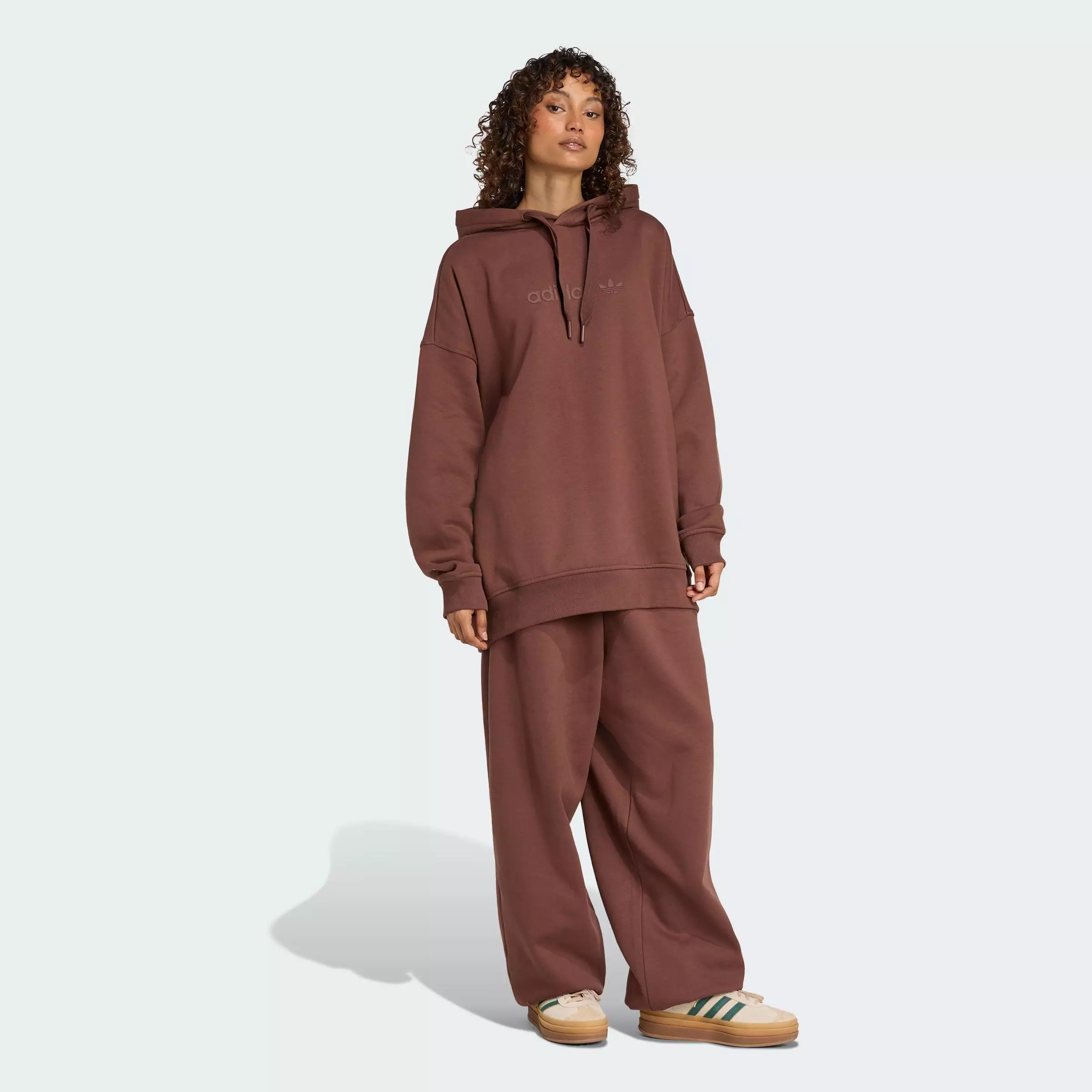 Lifestyle Essentials Linear Hoodie Oversized Women Brown JW1027