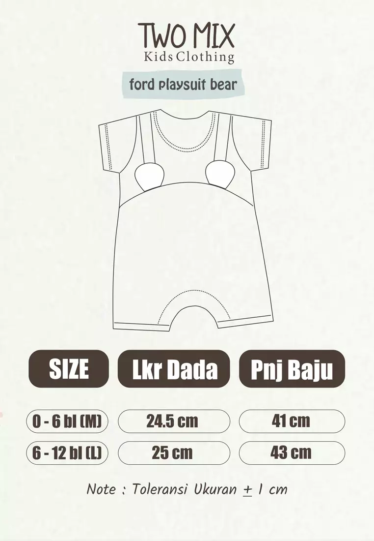 Two Mix - Baju Bayi Laki Lucu - Jumper Romper Bayi Cowok 0-12 Bulan 4320