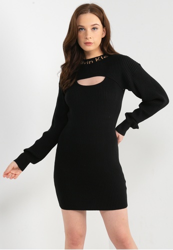 Calvin Klein black Wool Blend 2 In 1 Sweater Dress - Calvin Klein Jeans Apparel B6170AA57F5121GS_1