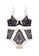 ZITIQUE black and beige Women's Steel Ring 3/4 Ultra-thin Cup Lace Lingerie Set (Bra and Underwear) - Black and Beige 4D80BUS243B4A0GS_1