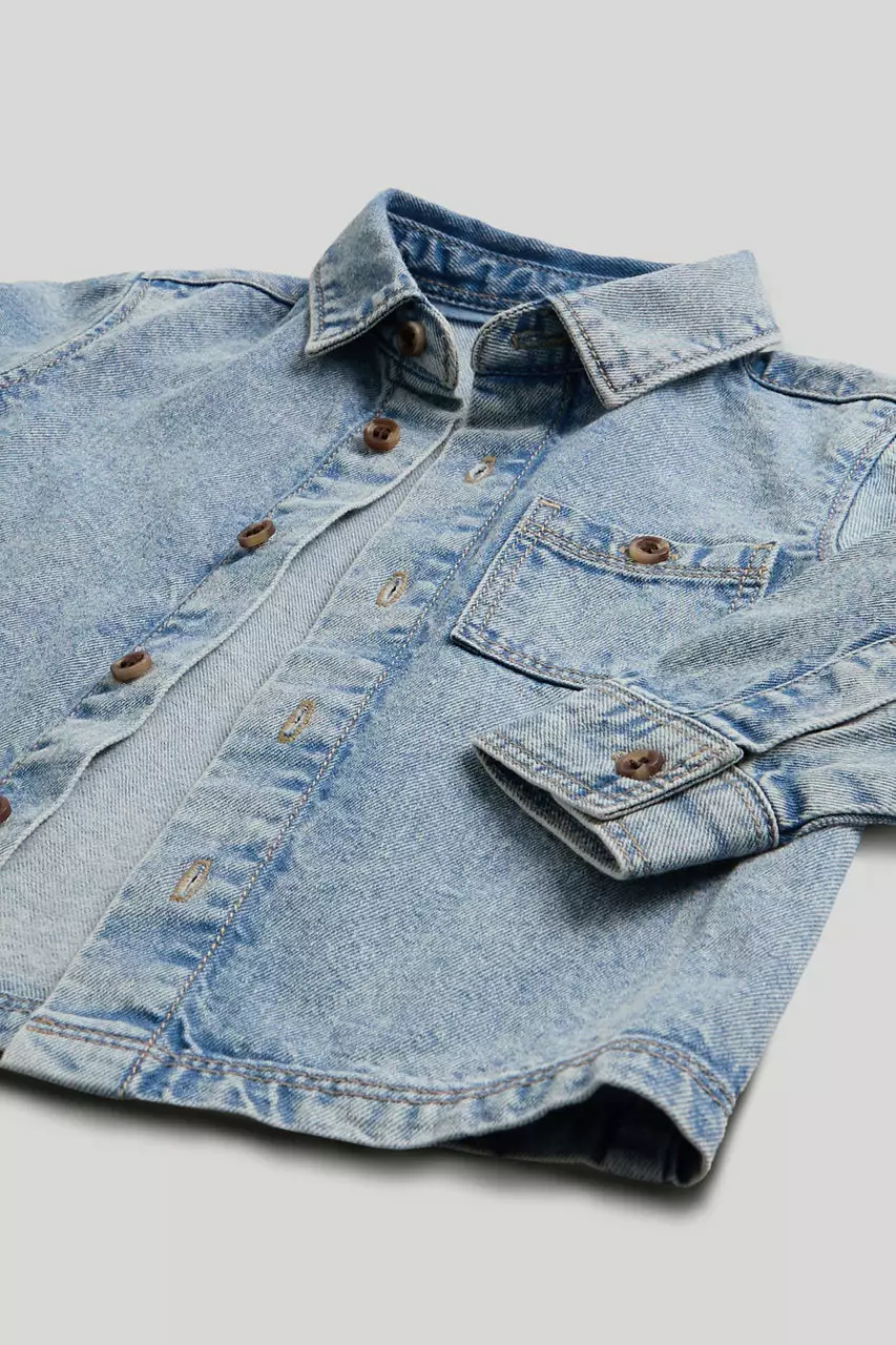 Mothercare Denim Shirt and T-Shirt Set - Set Baju Bayi Laki-laki (Biru)