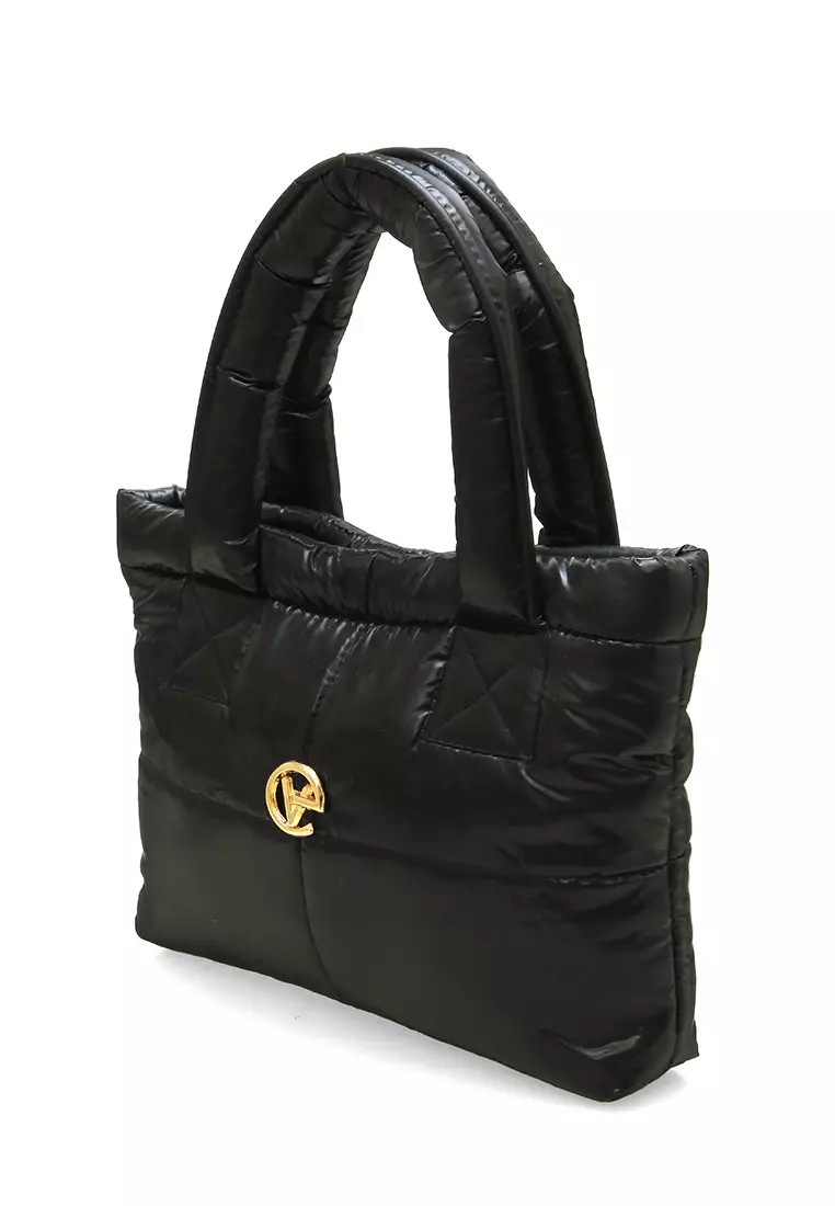 Angelina Pillow Puffy Bag Smooth Texture And High Quality - Holo Black