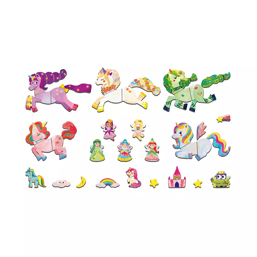 Mieredu Puzzle Travel Magnetic Box Unicorns Set 30 pcs - Mix