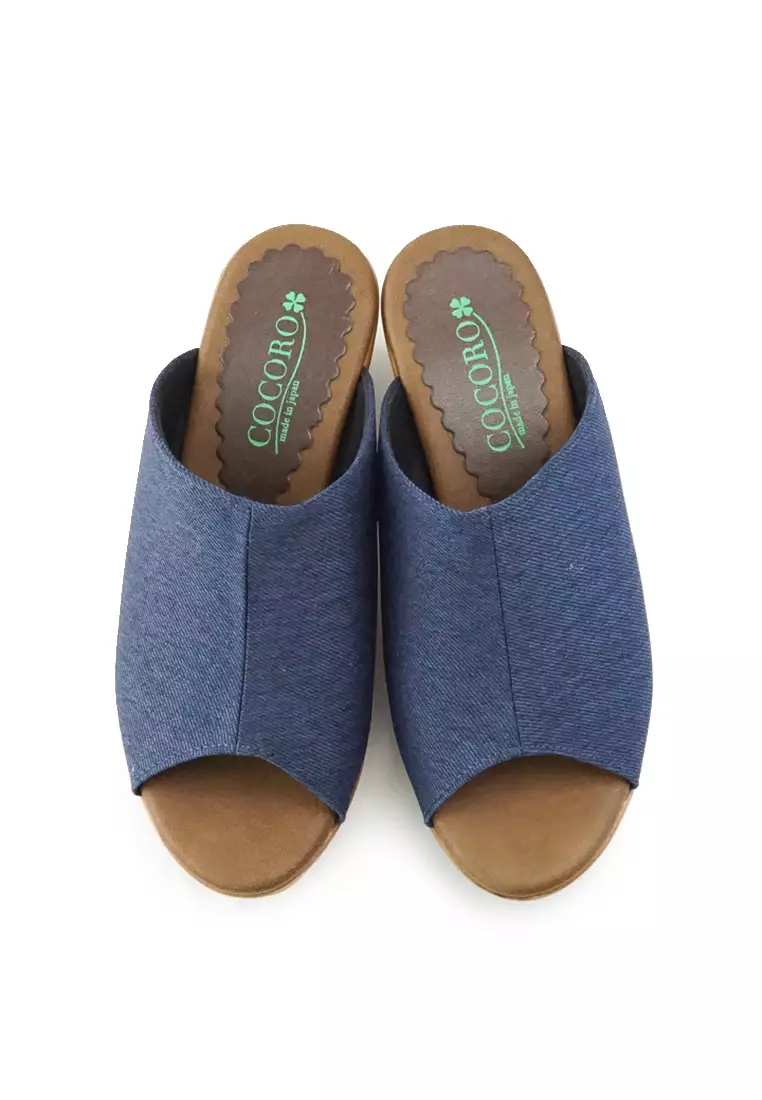 COCORO No.1730 Chunky Heel Slip-On Sandal