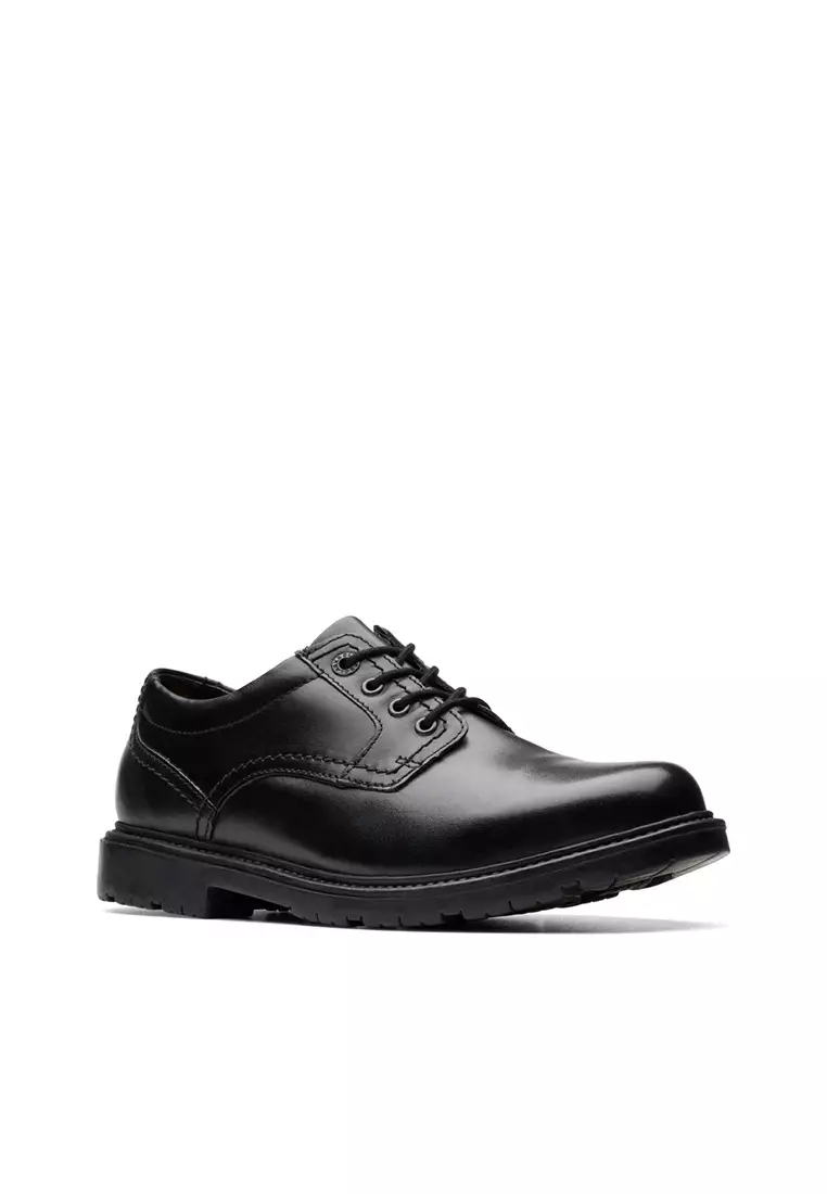 Mens Lane Stride Lace up Shoes - Black Leather