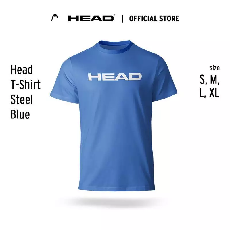 HEAD T-Shirt Men Cotton Blue- Kaos Pria (Biru)