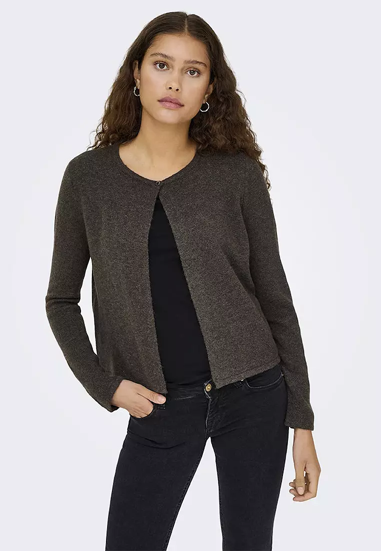 [Foxey] Foxey Crew Neck Long Sleeve Knit Cardigan Top 36823 Navy 38 [Used] [Authenticated and Guaranteed Authentic] 213803