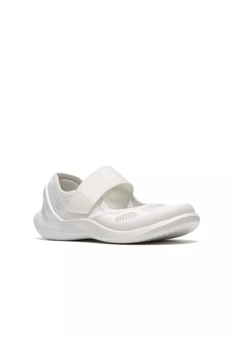Womens Solevana Strap Casual Shoes White - Wide Fit