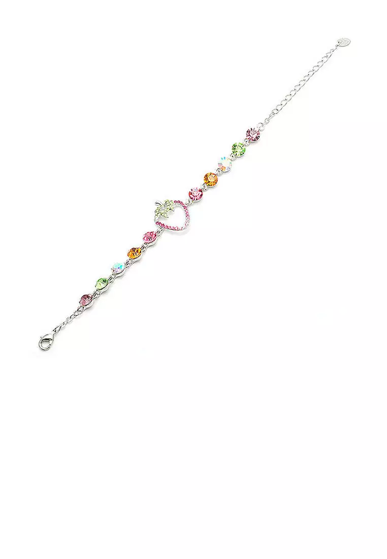 Strawberry Bracelet with CZ and Multi-colour Austrian Element Crystals