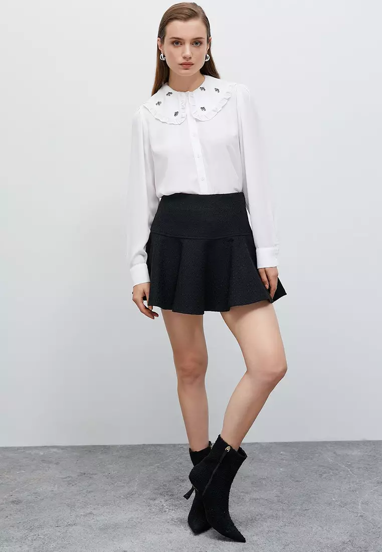 Flounced Winter Mini Skirt