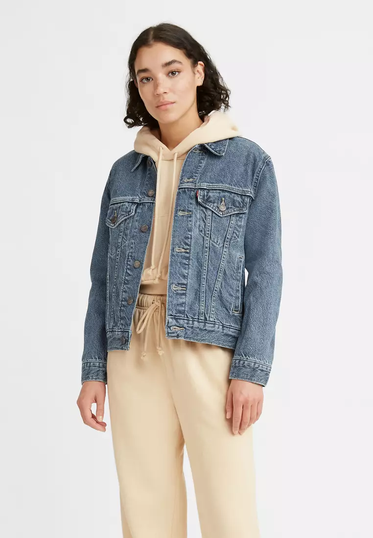 Levi's ex boyfriend trucker jacket indigo sale