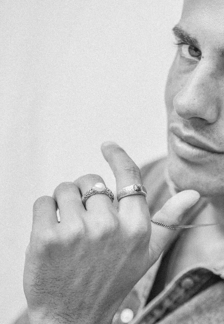 EXCLUSIVE Cincin Perhiasan Perak 925 Pria Pearly