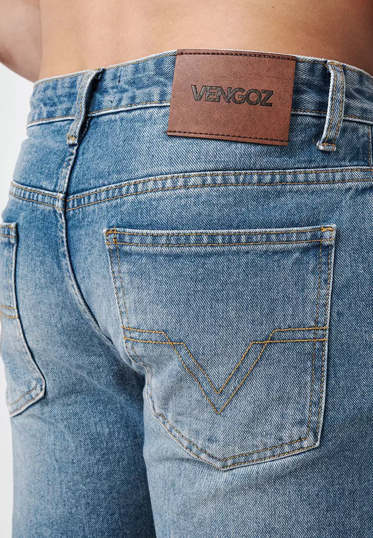 Tapered Fit Jeans Premium Vintage Blue Wash