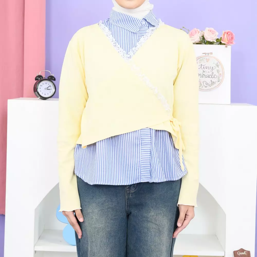 Ballerina Wrap Cardi - Soft Yellow M19771 R29S1