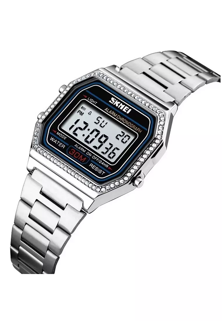 Jam Tangan Kasual Digital Pria Waterproof Strap Tali Material Stainless Steel GS48 ORIGINAL