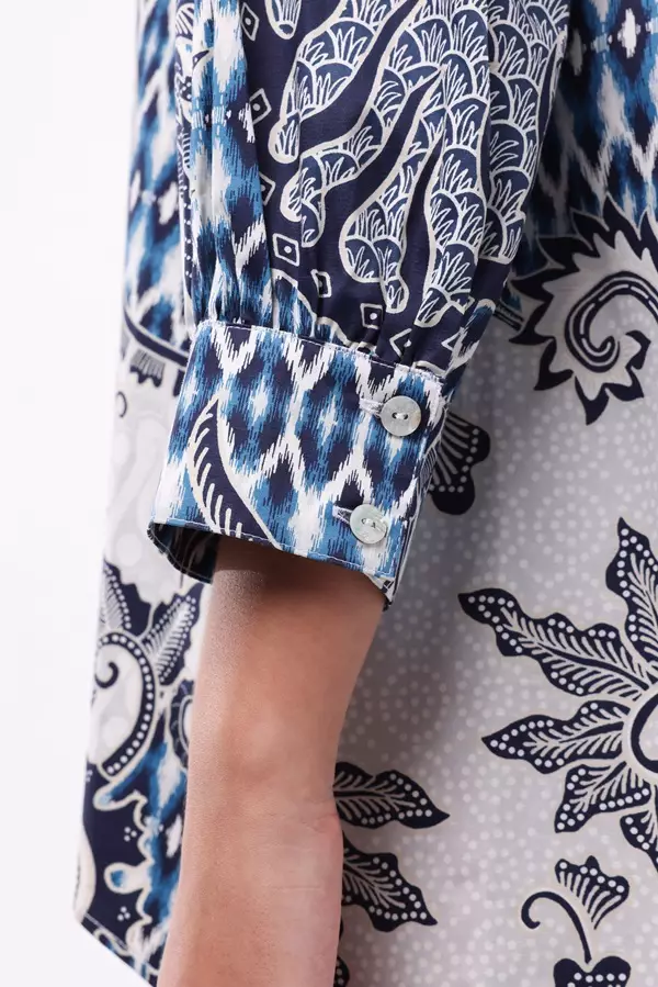 Minimal Kemala A-Line Ethnic Shirt - Blue