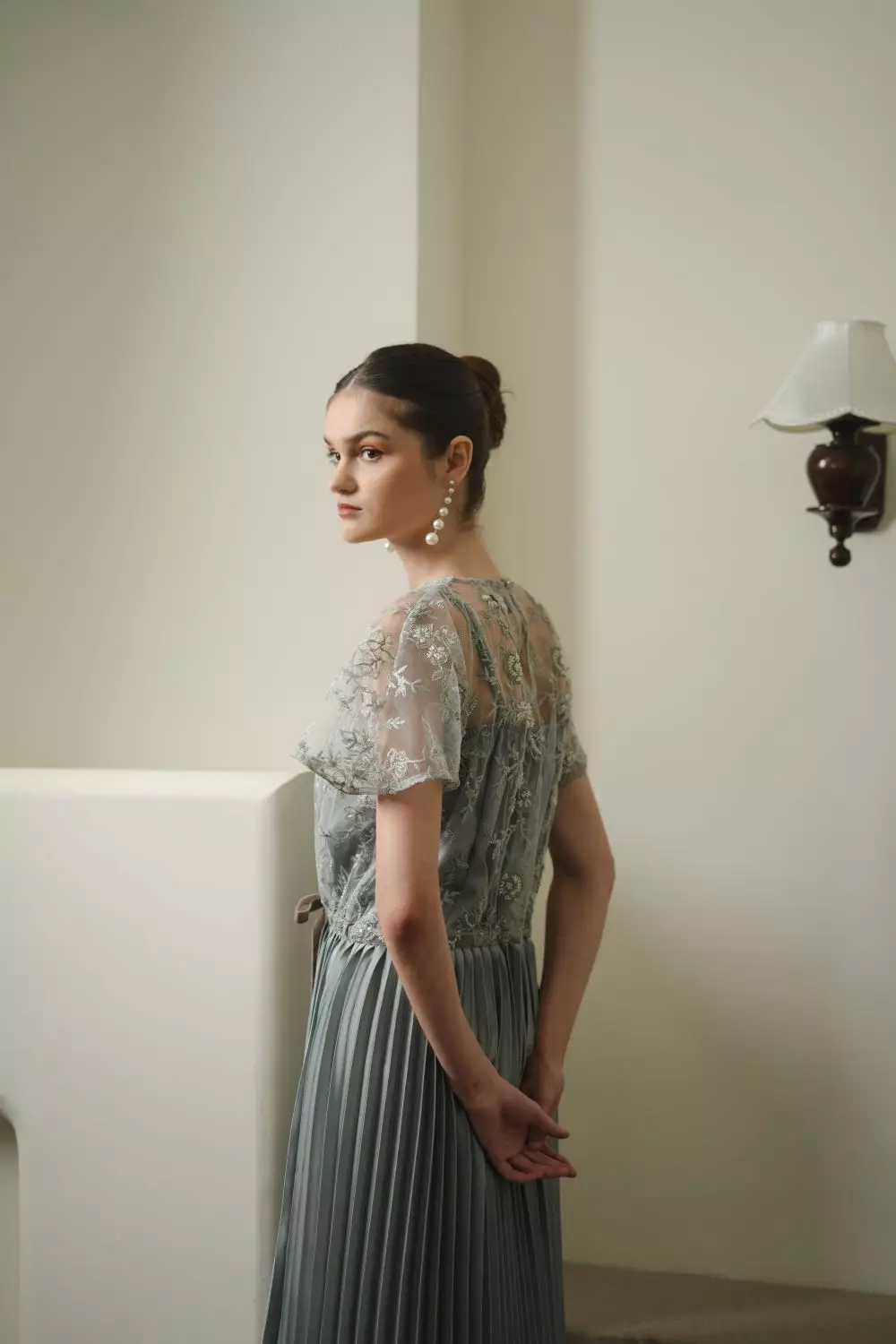 Vera Dress in Greyish Green