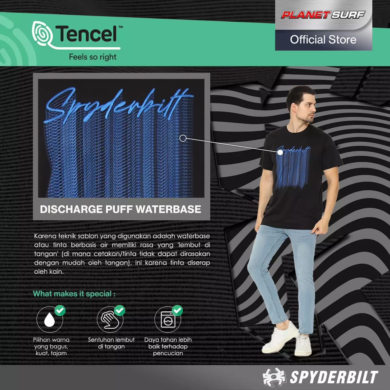 Spyderbilt Kaos Lengan Pendek Pria Budwizer Tencel Men Tee Planet Surf