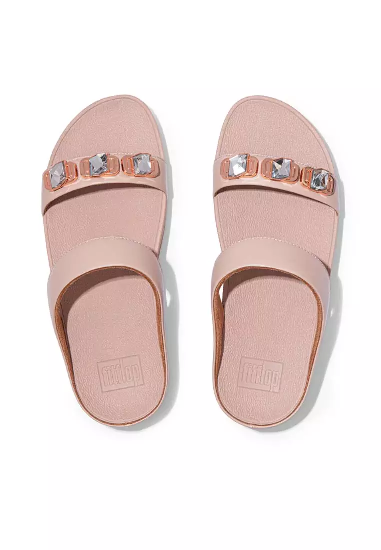 FitFlop FINO Crystal Lock Slides - Beige (DA7-137)
