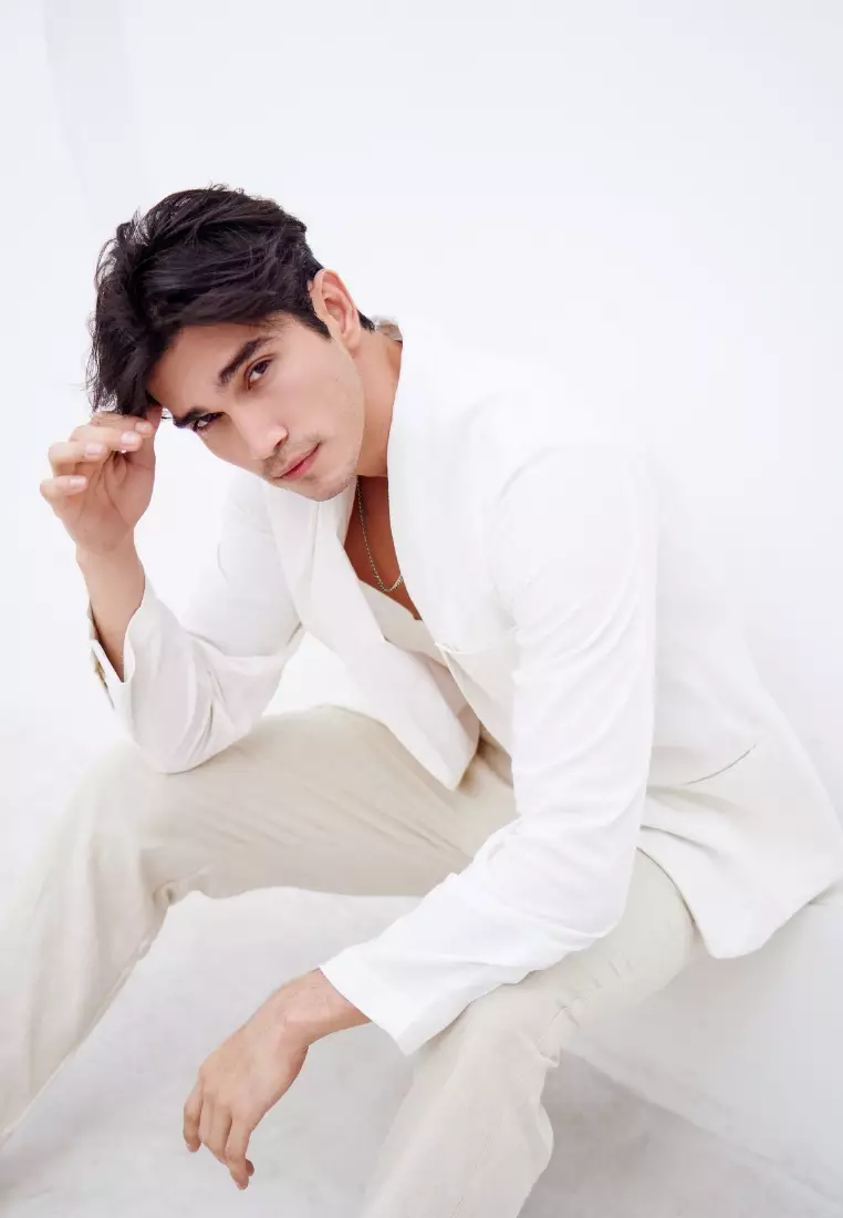 Salt Blazer Linen Pria Putih - Linen Blazer Men White