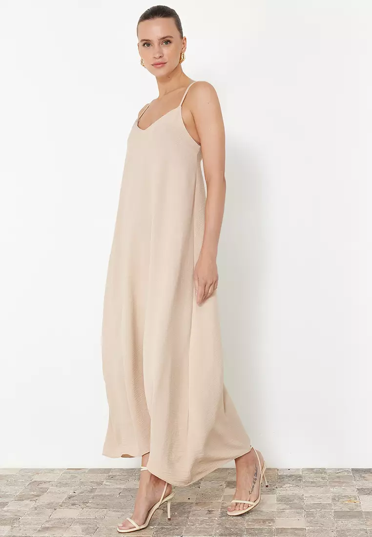 V-Neck Strappy Midi Dress