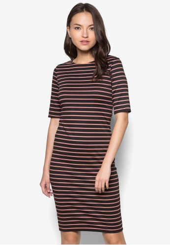 Petite zalora是哪裡的牌子Bodycon Stripe Dress, 服飾, 緊身洋裝