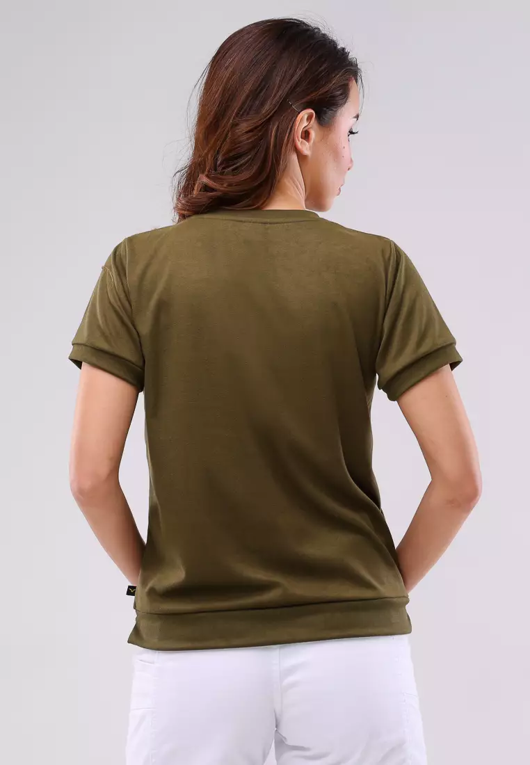 Special Fabric Knits Short Sleeves Blouse